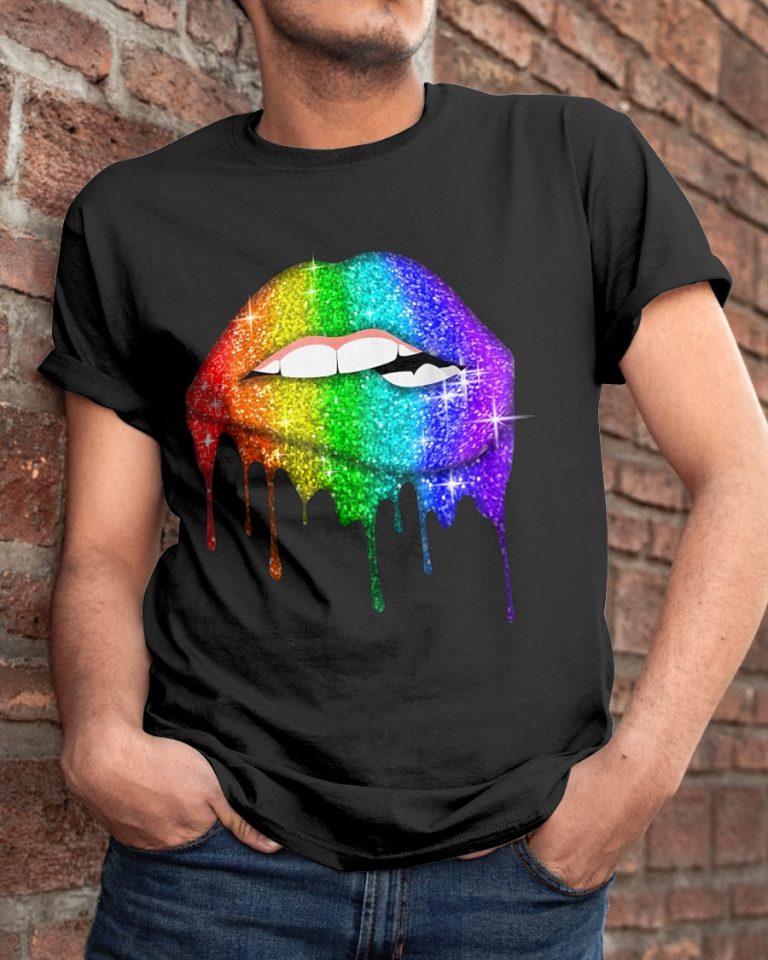 Dripping Lips Pride Lgbt Gay Love Lesbian Rainbow Unisexshirt