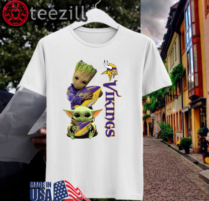 Baby Groot And Yoda Hug Minnesota Vikings Men S T Shirt Teezill