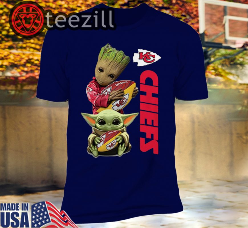 Baby Yoda And Baby Groot Hug Kansas City Chiefs Tshirts Teezill