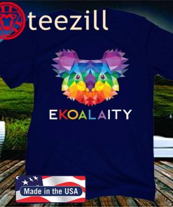 EKOALAITY CUTE KOALA Rainbow Flag Gay Pride Month Official Tee Shirt