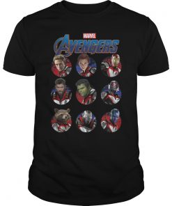 Marvel Avengers Endgame Main Cast Circles Graphic T-Shirt
