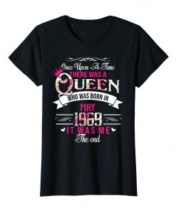 Womens Queen Was Born In May 1969 50th Flower T-shirt