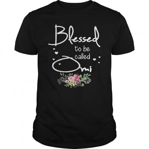 Blessed Omi Flowers Heart Mothers Day Shirt
