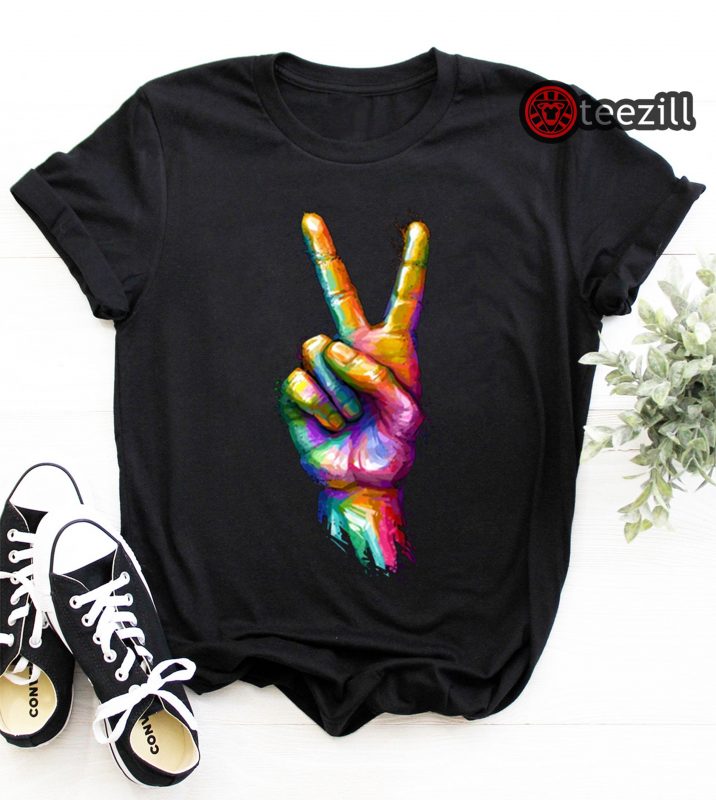 Download Hands Lgbt Victory gesture colorful rainbow painting peace ...