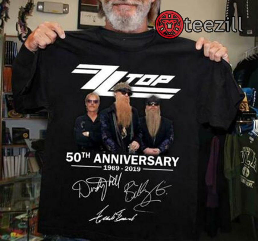 New ZZ Top 50 years Tour 2019 Black T-Shirt S to 5XL