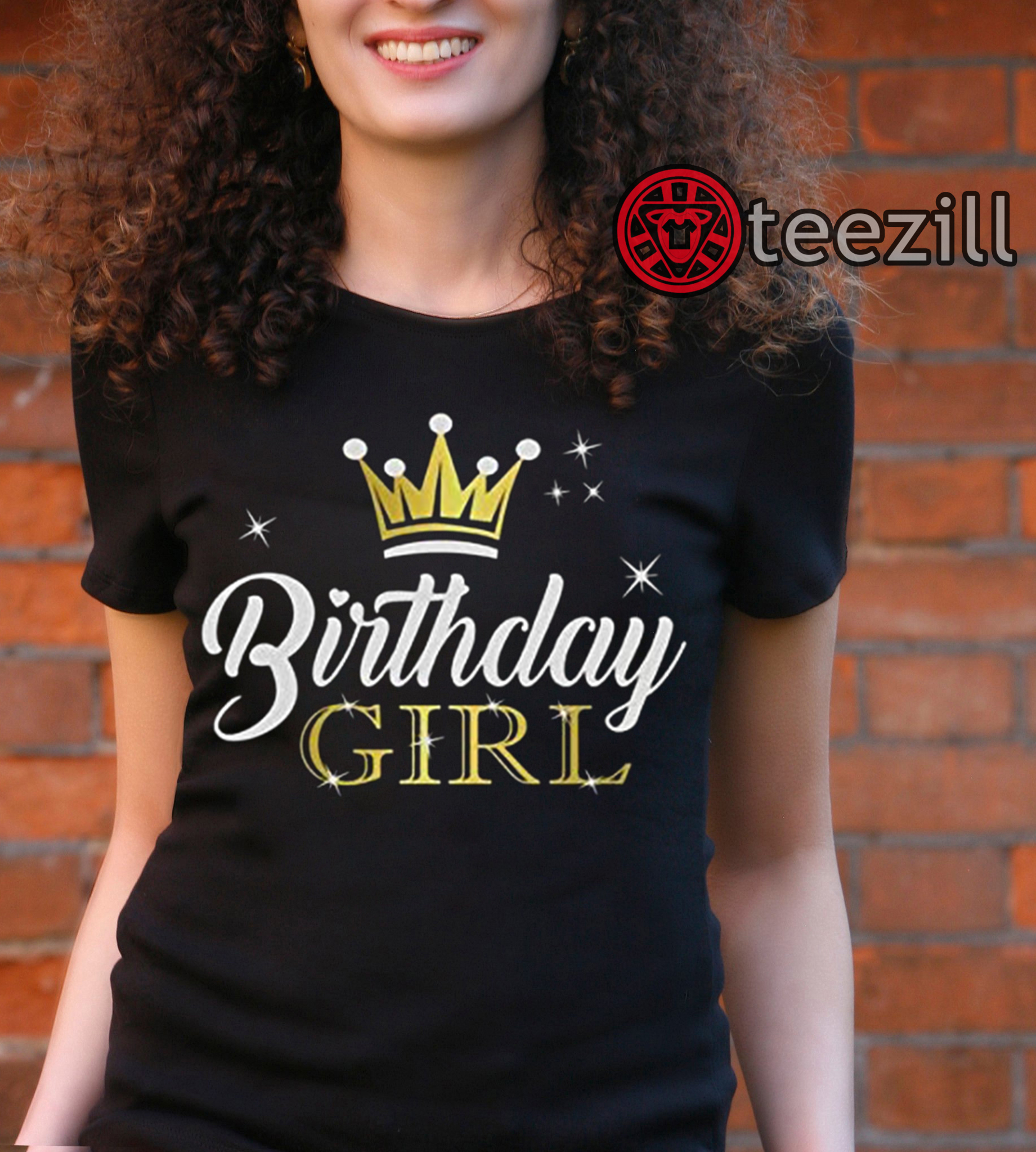 Birthday Girl Party Shirt Princess Crown Girls Fitted Shirt - teezill