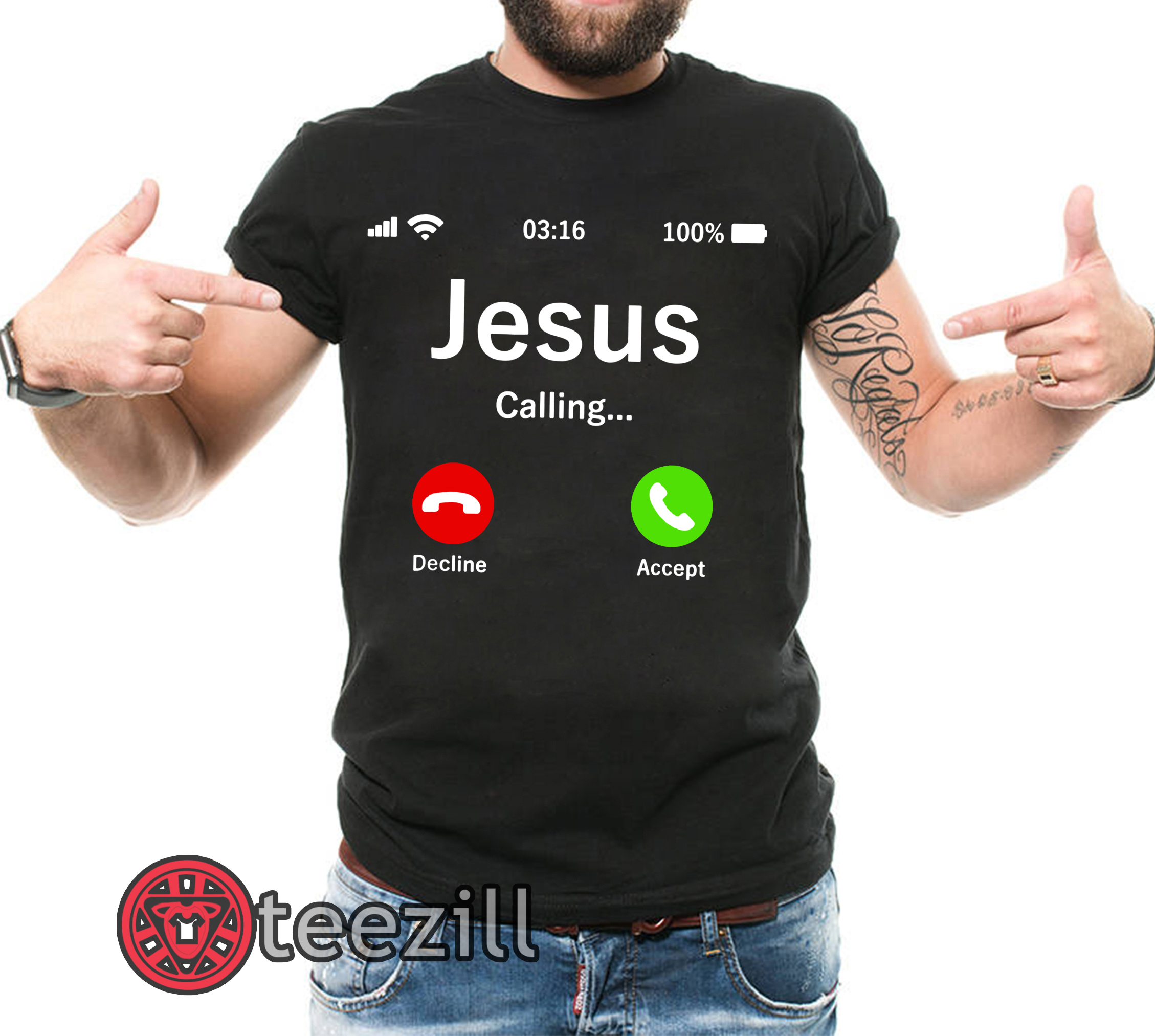 Jesus Is Calling - Christian T Shirt - teezill