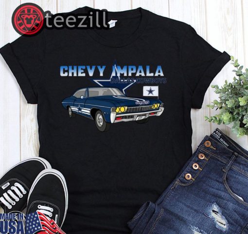 Chevy impala 1967 dallas cowboys kids shirt