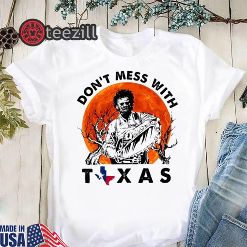 Halloween moon leatherface don’t mess with texas shirt