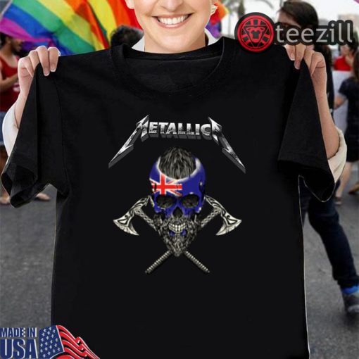 Metallica viking skull australia flag shirts