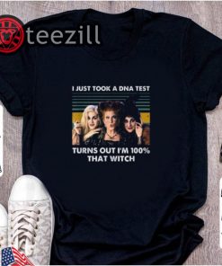 Vintage I just took a dna test turns out I’m 100% that witch hocus pocus halloween shirt