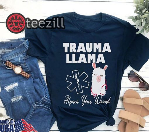 Women's trauma llama alpaca your wound nurse shirts