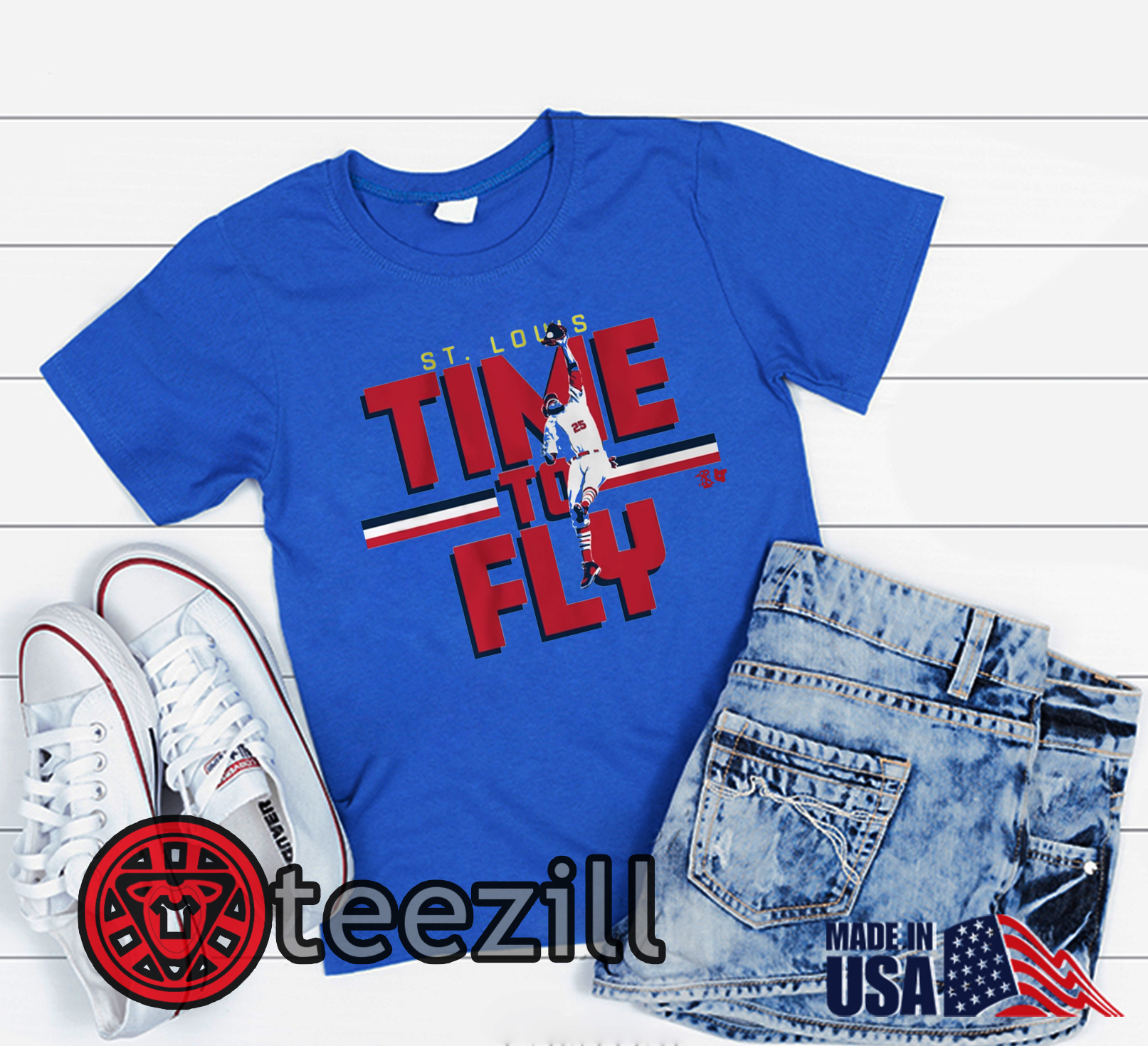 Dexter Fowler Shirt - Time To Fly St. Louis MLBPA Tshirt - teezill