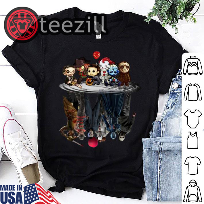 Halloween Horror movie characters water mirror reflection shirts