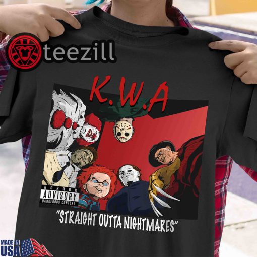 Halloween KWA horror characters straight outta nightmares shirt