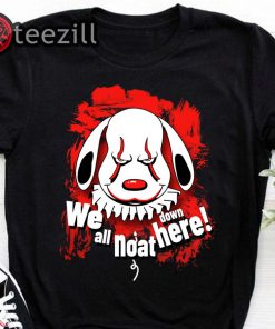 Halloween Pennywise dog we all noat down here shirt