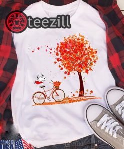 Snoopy Shirt Snoopy riding a bicycle hello autumn t-shirt
