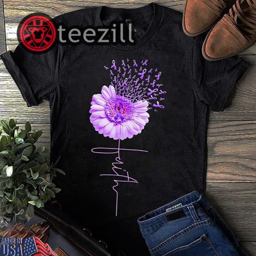 Women's daisy flower faith alzheimer's awareness shirt