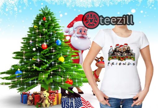 Friends couch with harry potter merry christmas shirt
