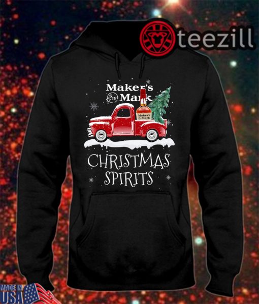 Christmas Spirits Maker’s Mark Whisky On Red Old Truck Shirt
