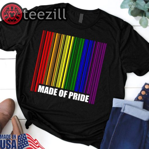 Made By Pride Unisex T-Shirt LGBT Pride Code Barre Tee Shirt