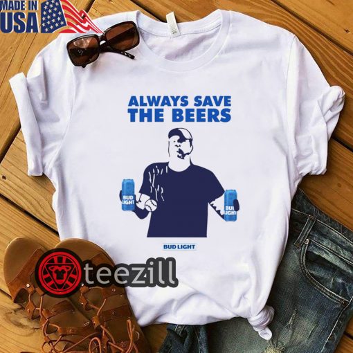 Men's Jeff Adams Beers Over Baseball Always Save The Beers Bud Light Shirt