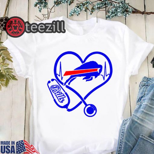 Nurse Heart Buffalo Bills Blue Shirts