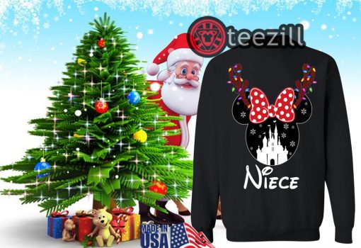 Reindeer Minnie Niece Disney Castle Family Christmas Shirt