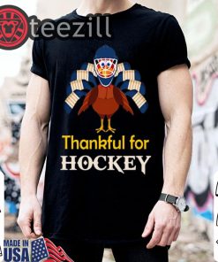 Turkey Chicken Thankful For Hockey Thanksgiving Day Shirt