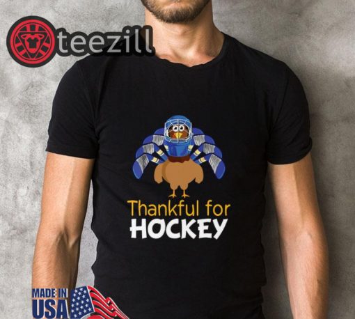 Turkey Thankful For Hockey Thanksgiving Tshirts