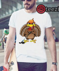 Turkey Thanksgiving Ice Hockey T-shirt