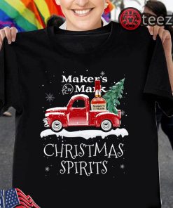 Christmas Spirits Southern Comfort Whisky On Red Old Truck Tshirt