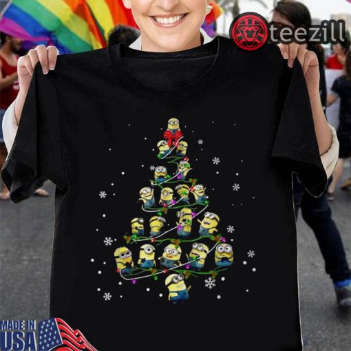 Awesome Minion Christmas Tree Merry Xmas Tshirt