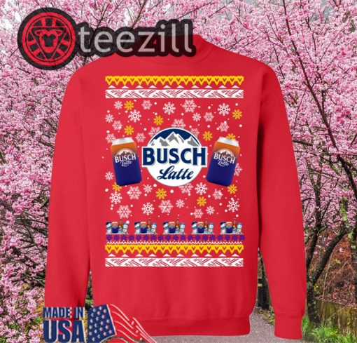 Busch Latte Beer Ugly Christmas Sweatershirts