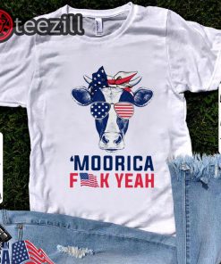 Cow Moorica fuck yeah 4th of July Gift TShirts