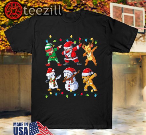 Dabbing Santa Elf Friends Christmas Gifts T-Shirt