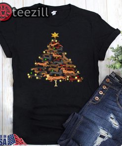 Dachshund Christmas Tree T Shirt