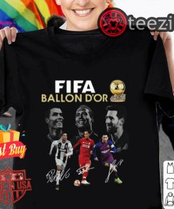 Fifa Ballon D'or 2019 Cristiano Ronaldo Messi Van Dijk Signature Tshirt