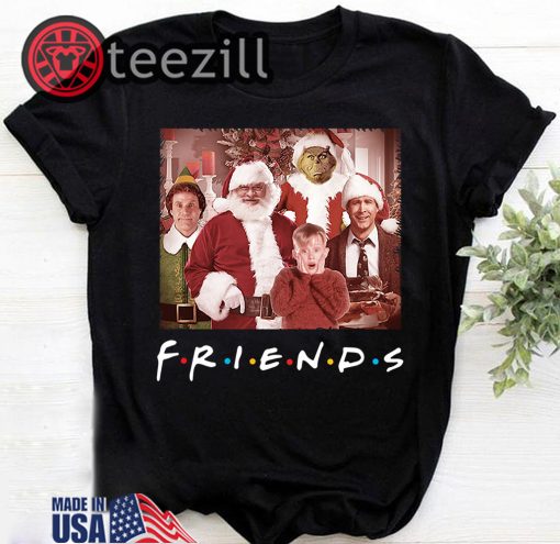 Friends Tv Show Christmas Santa Movie Characters Shirt