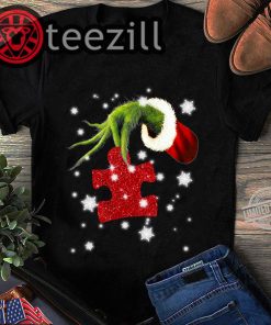 Grinch Hand Holding Autism Christmas Shirts
