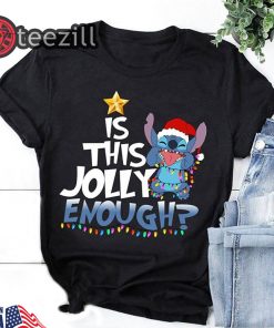 Is this jolly enough stitch christmas light shirts