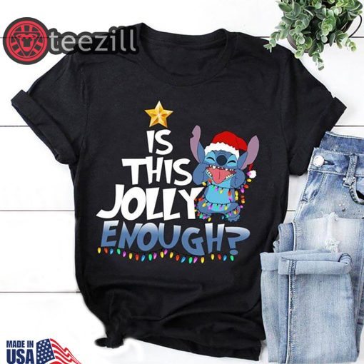 Is this jolly enough stitch christmas light shirts