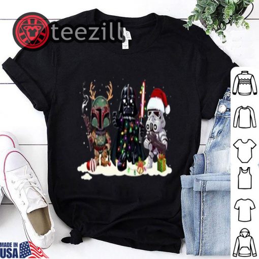 Jango Fett Darth Vader Stormtrooper Christmas Tshirt