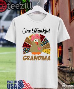 One Thankful Grandma Turkey Leopard Shirt