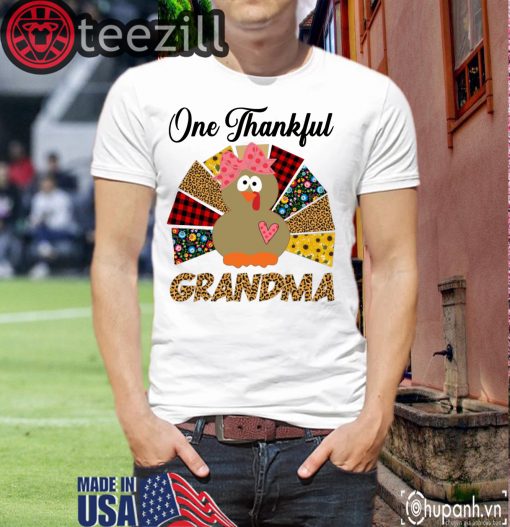 One Thankful Grandma Turkey Leopard Shirts