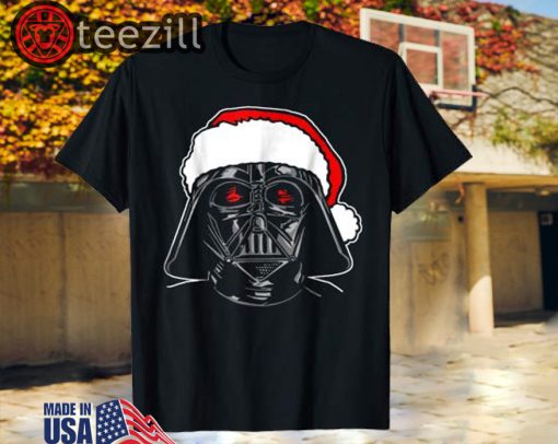 Santa Darth Vader Sketch Christmas Graphic T-Shirt