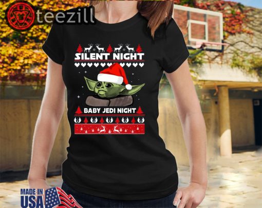 Silent Night Baby YoDa Jedi Night Christmas Sweater Tees