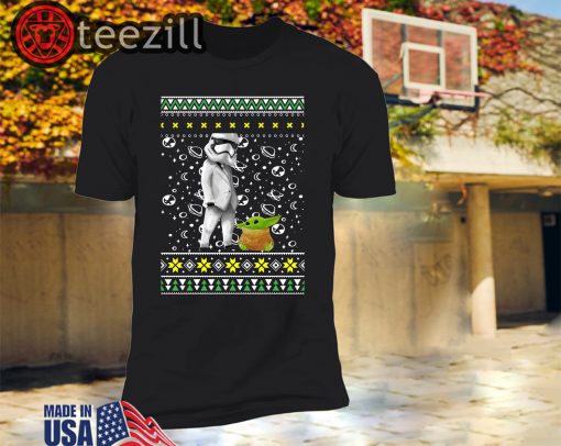 Star Wars Stormtrooper And Baby Yoda Ugly Christmas Sweatershirt