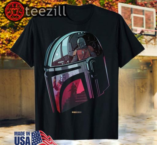 Star Wars The Mandalorian Helmet Scene Fill Shirts