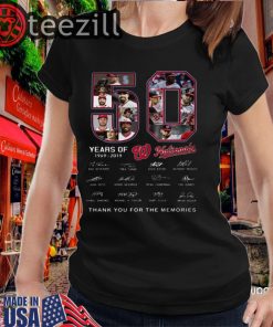 Thank You For The Memories Signature Of Washington Nationals 50 Years Shirt